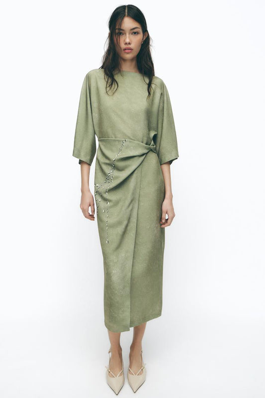 Round Neck, Wide Sleeves Party Dress