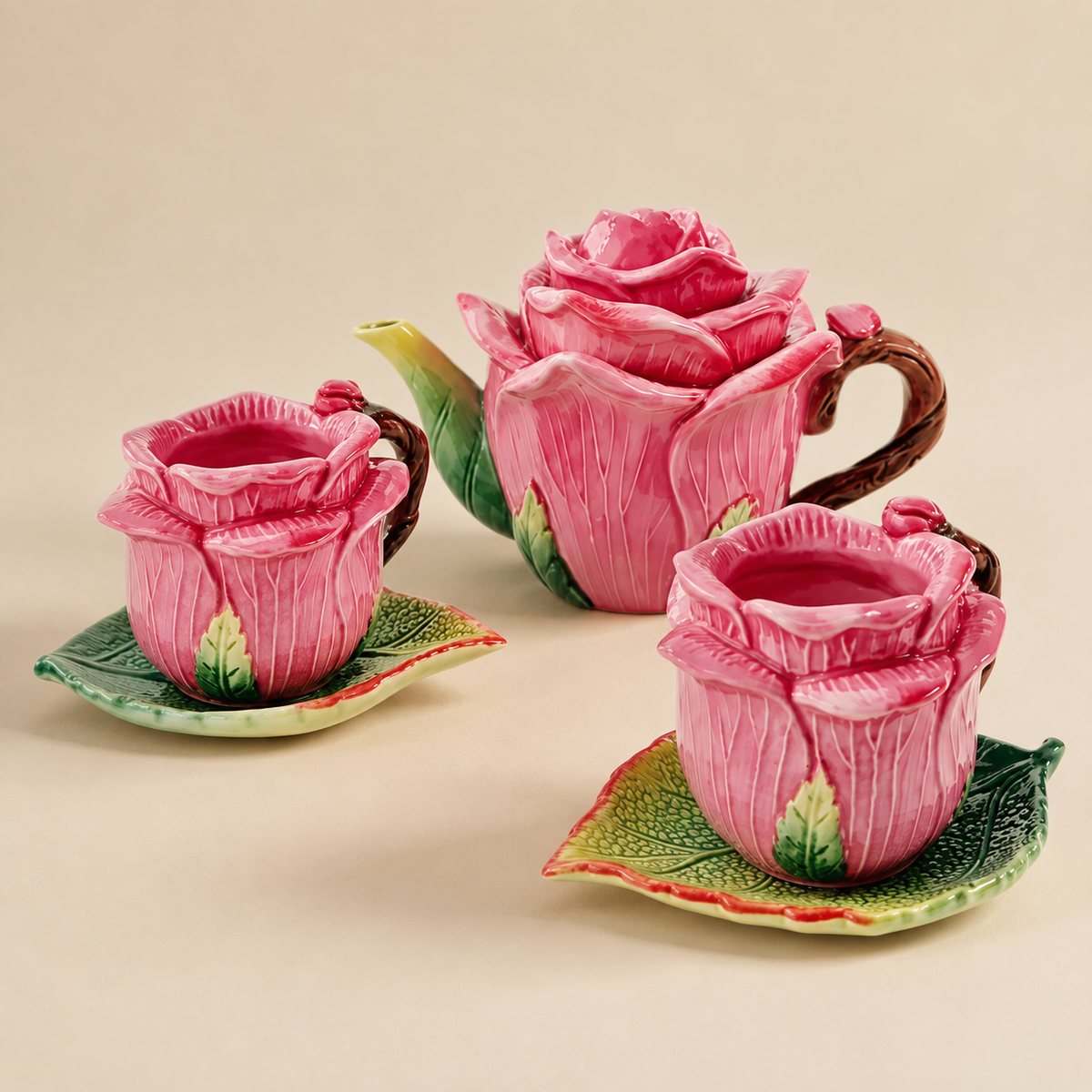 Blushing Rose Ceramic Tea Set