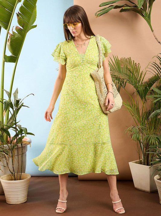 Adalynn Floral A Line Midi Dress