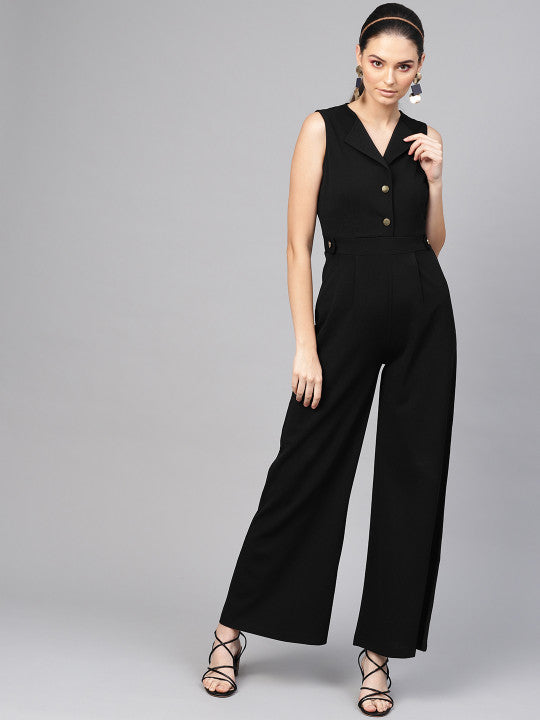Black Seamless Jumpsuit
