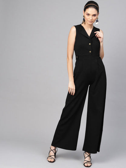 Black Seamless Jumpsuit
