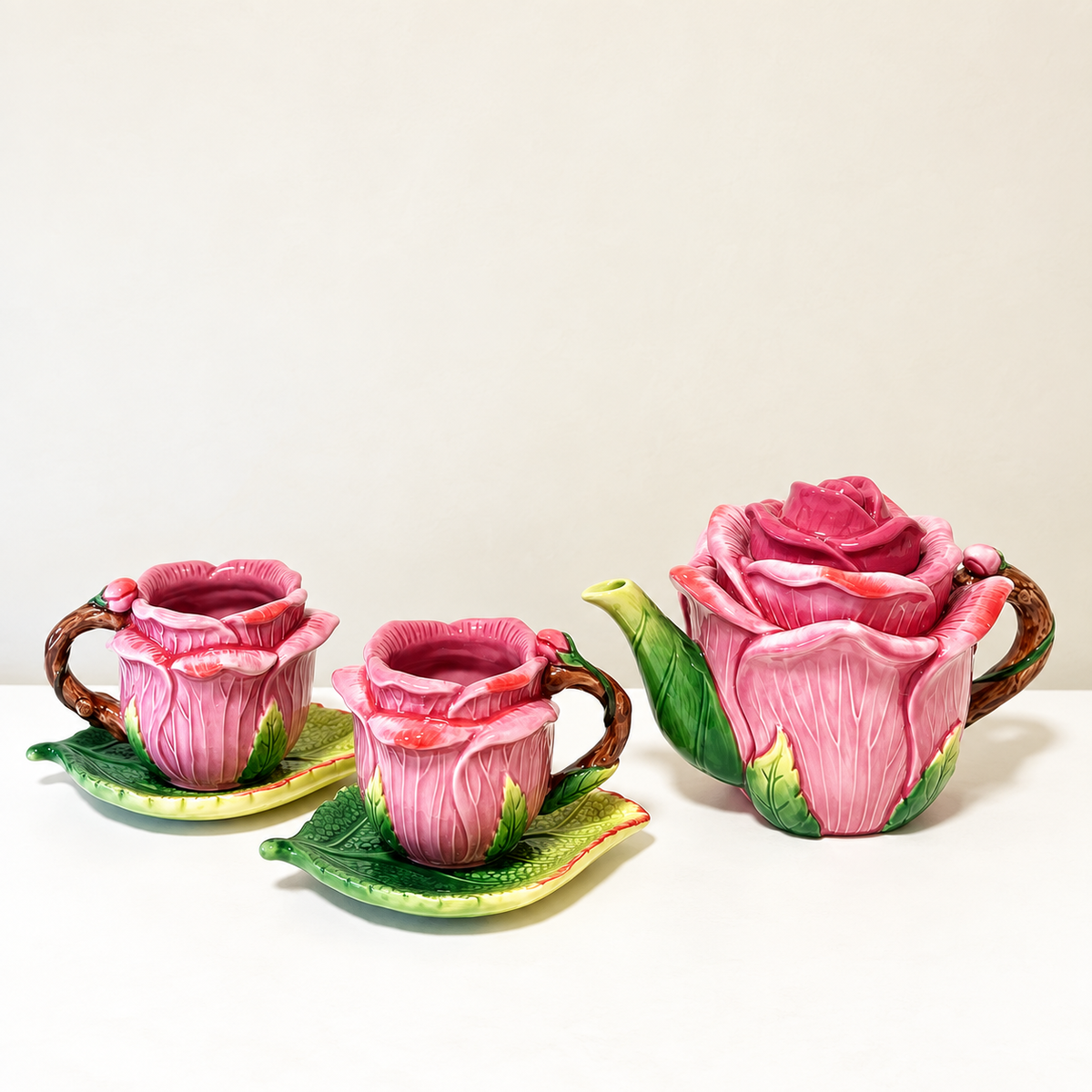 Blushing Rose Ceramic Tea Set