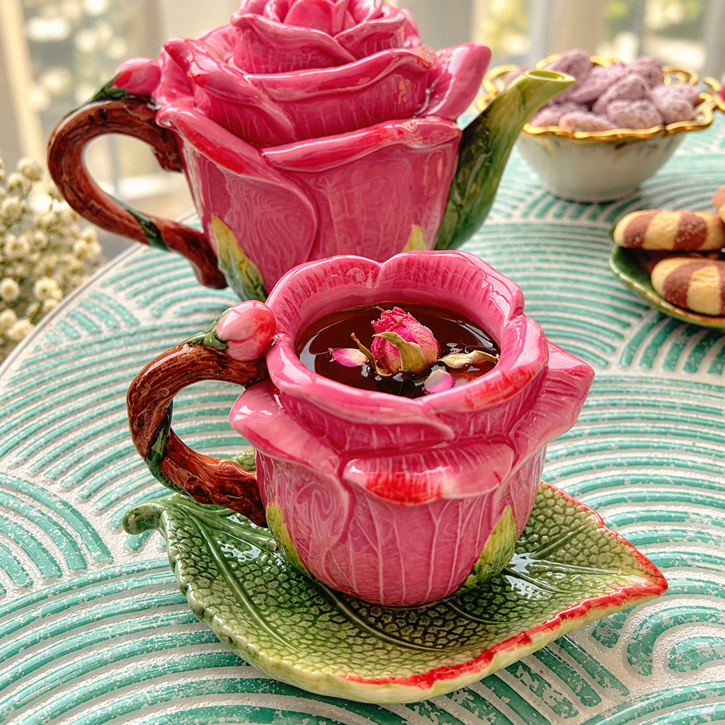 Blushing Rose Ceramic Tea Set