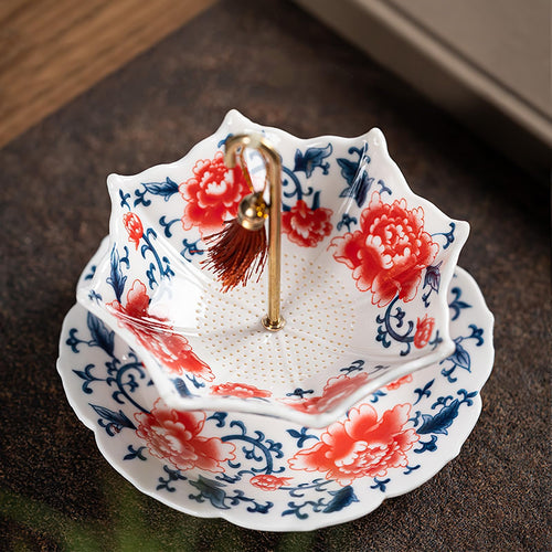 Ceramic Umbrella Tea Strainer Set
