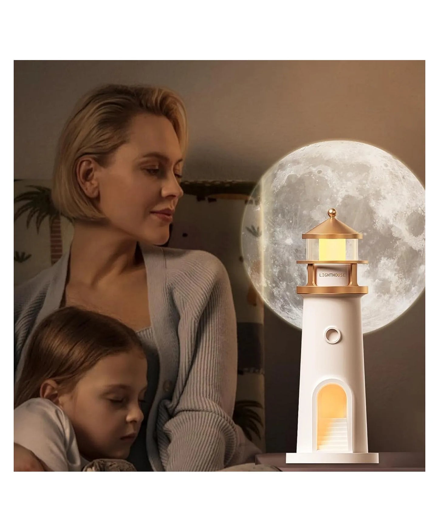 Moon Projection Lighthouse Lamp