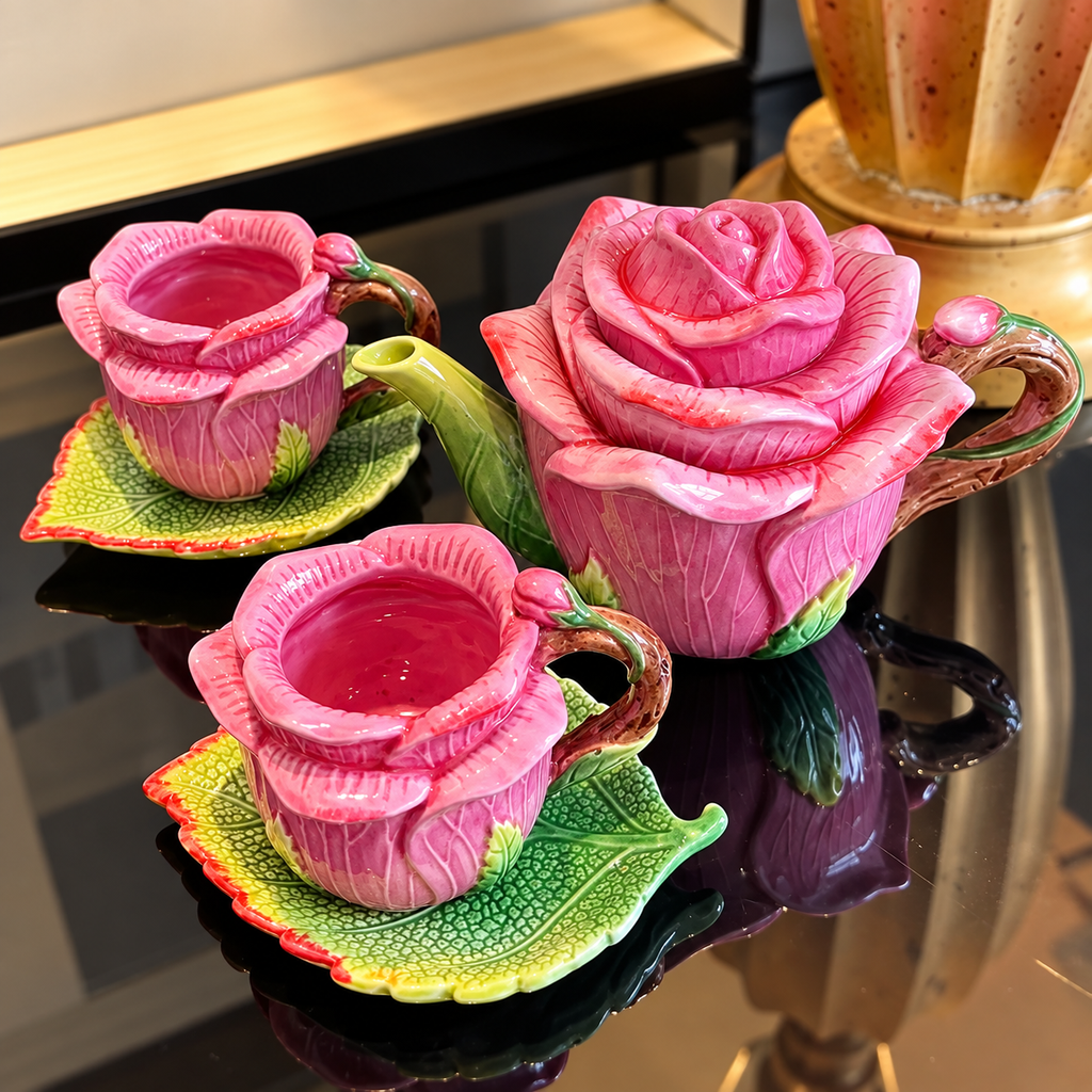 Blushing Rose Ceramic Tea Set