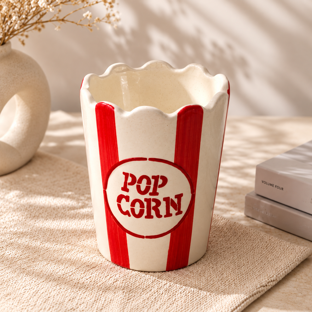 Retro Popcorn Ceramic Bucket