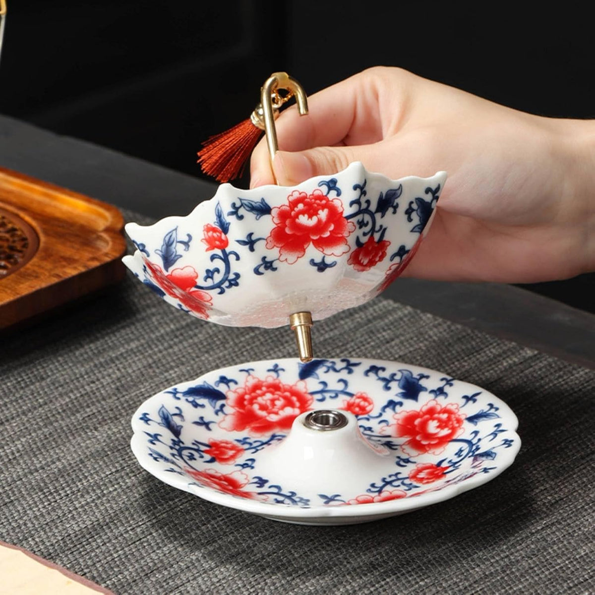 Ceramic Umbrella Tea Strainer Set