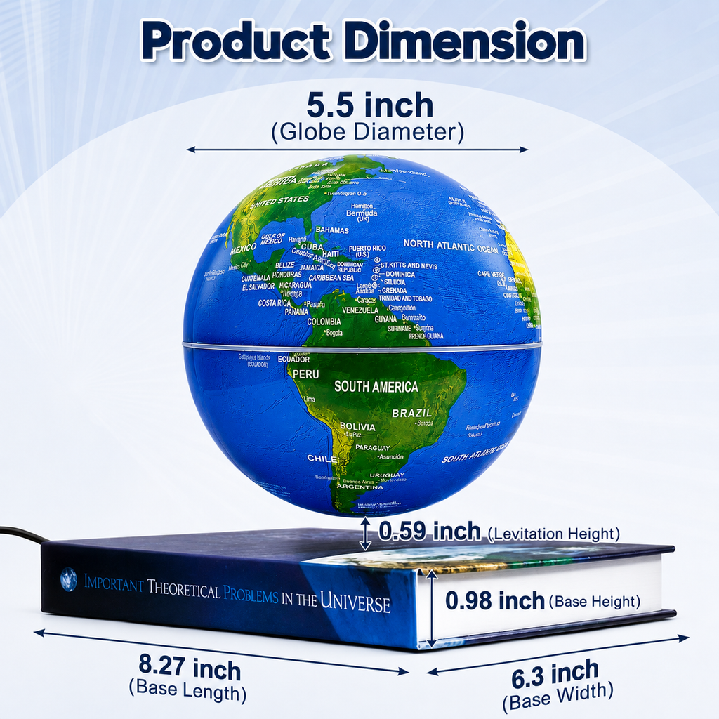Magnetic Suspension Floating Globe with Book Base