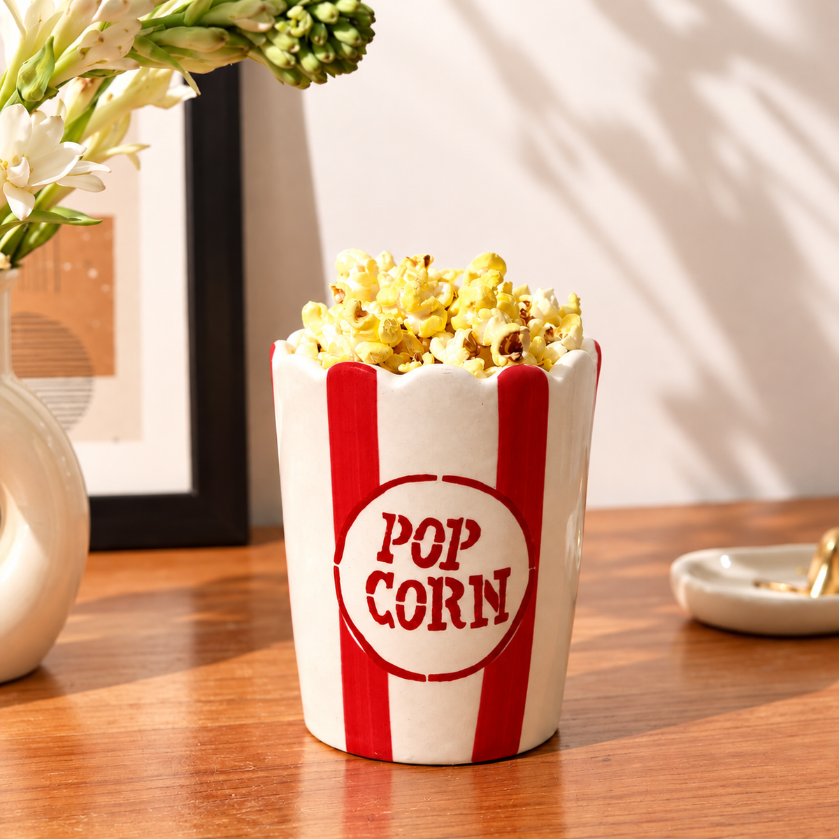 Retro Popcorn Ceramic Bucket