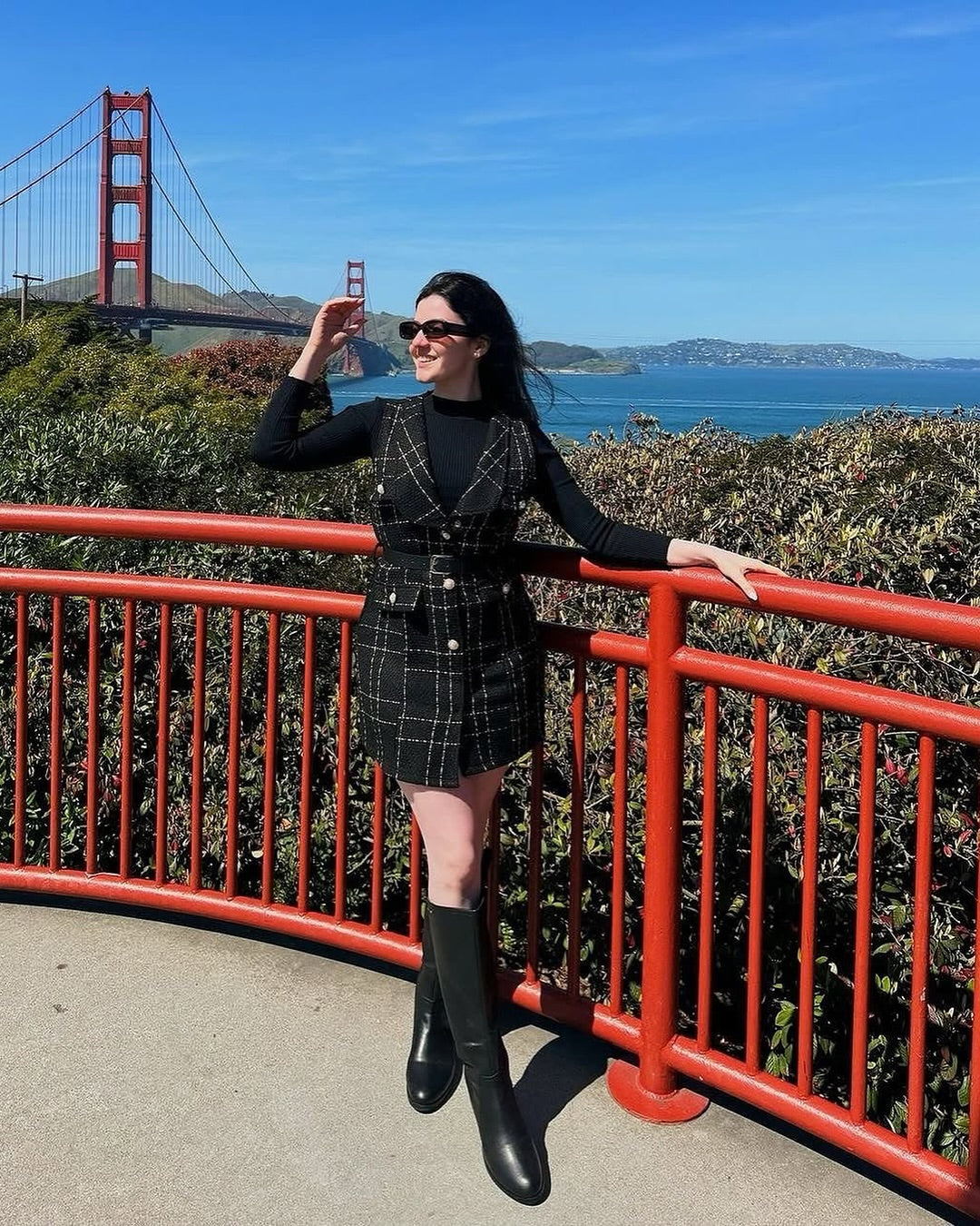 Aria Woolen Top And Tweed Dress Set