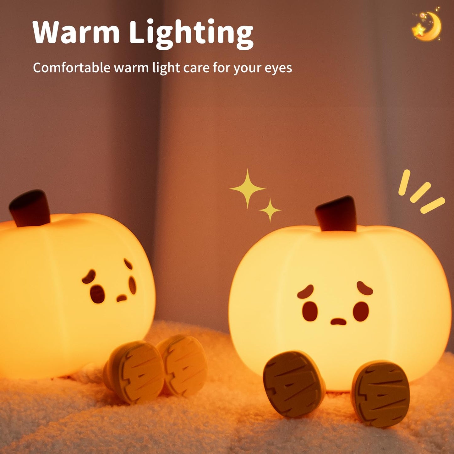Cute Pumpkin Rechargeable LED Night Light