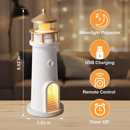 Moon Projection Lighthouse Lamp