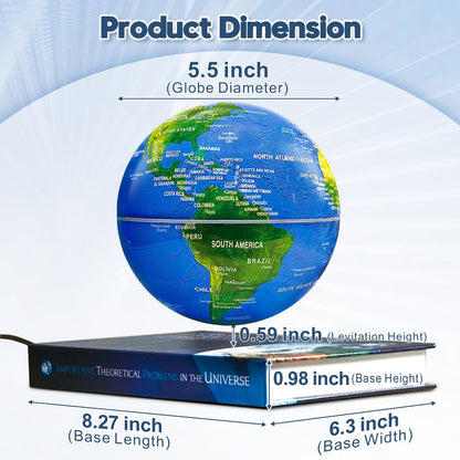 Magnetic Suspension Floating Globe with Book Base
