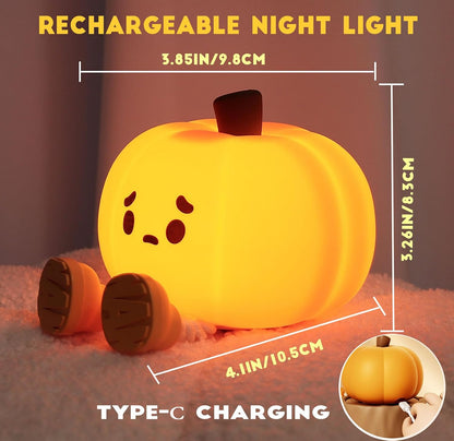 Cute Pumpkin Rechargeable LED Night Light