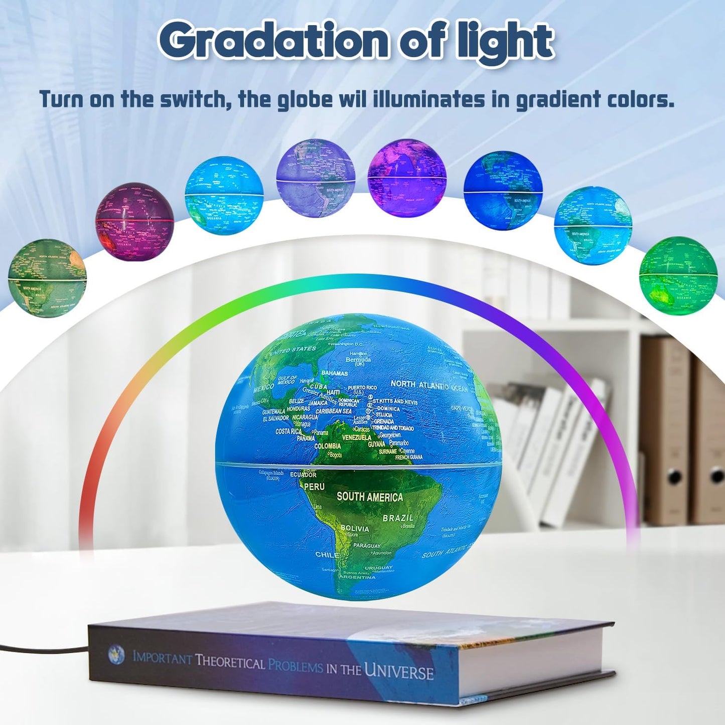 Magnetic Suspension Floating Globe with Book Base