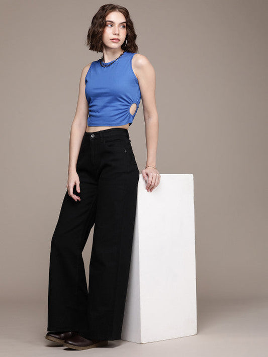 Wide Leg High-Rise Stretchable Jeans