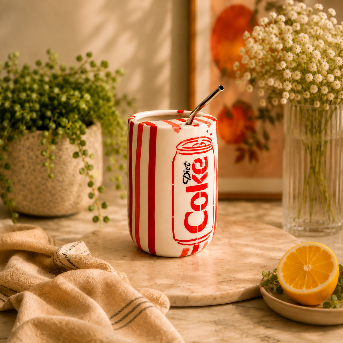 Diet Coke Sipper Ceramic Tumbler (500 ml)