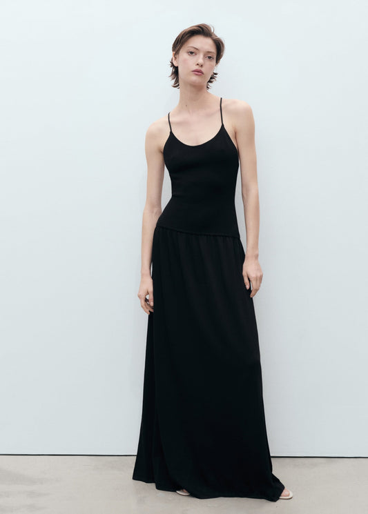 Cross Black Knitted Dress