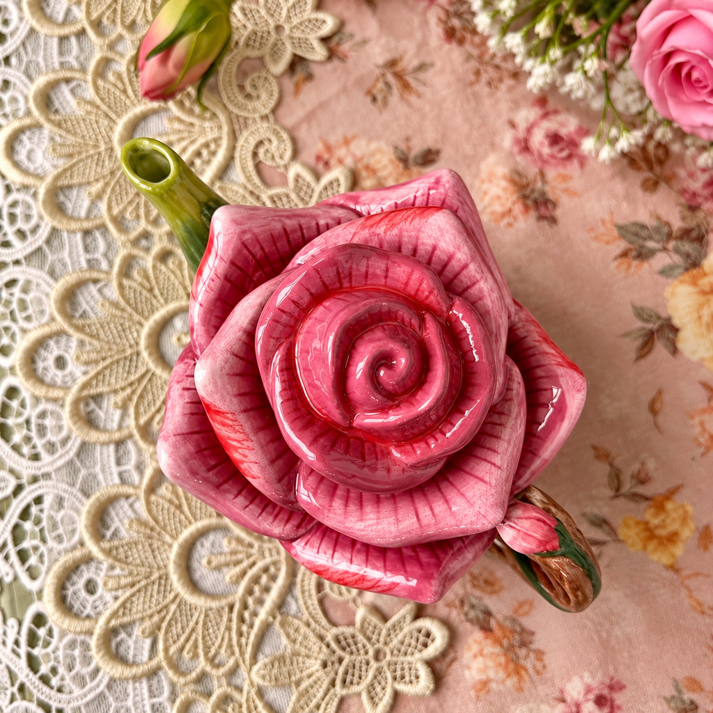 Blushing Rose Ceramic Tea Set