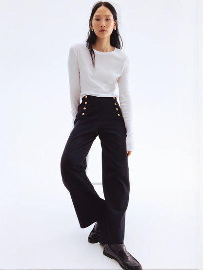 Button-Front Trousers