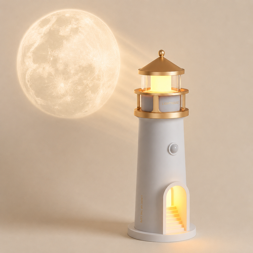 Moon Projection Lighthouse Lamp