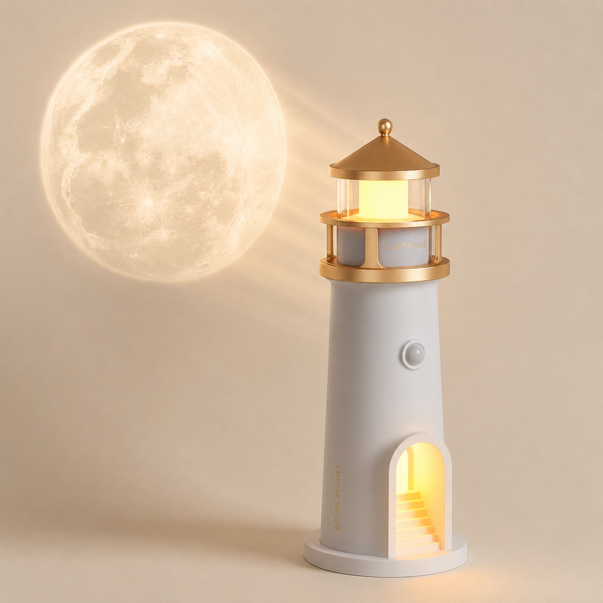 Moon Projection Lighthouse Lamp