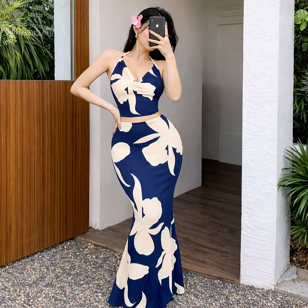 Hedy Floral Printed Top & Maxi Skirt Co-Ord Set