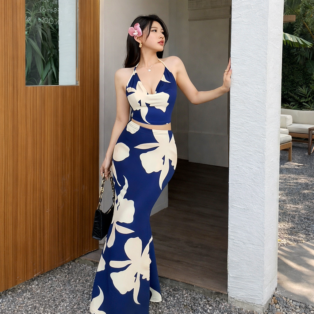 Hedy Floral Printed Top & Maxi Skirt Co-Ord Set