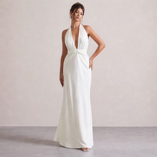 Ivory Halter Goddess Gown