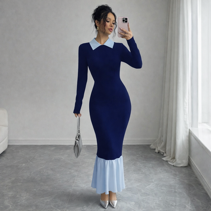 Poised Two-Tone Mermaid Dress