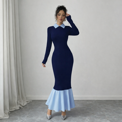 Poised Two-Tone Mermaid Dress