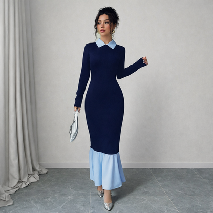Poised Two-Tone Mermaid Dress