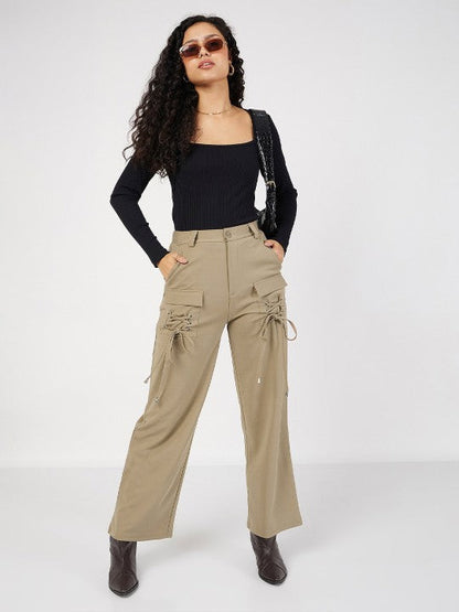 Black Ribbed Square Neck Fitted Top