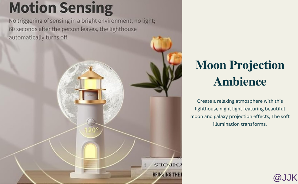 Moon Projection Lighthouse Lamp
