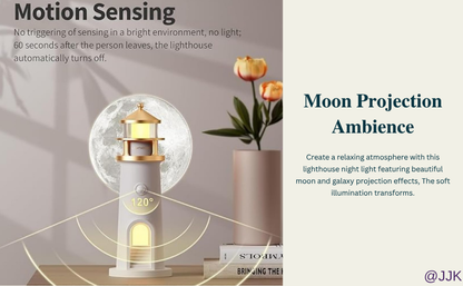 Moon Projection Lighthouse Lamp