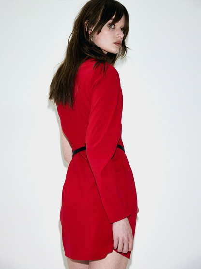 Lillian Belted One-Shoulder Dress With Belt