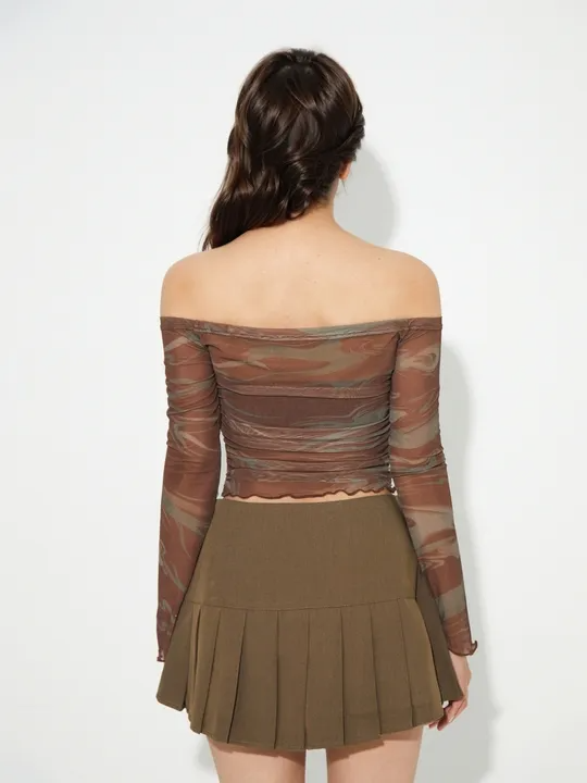 Mackenzie Off-Shoulder Sheer Top