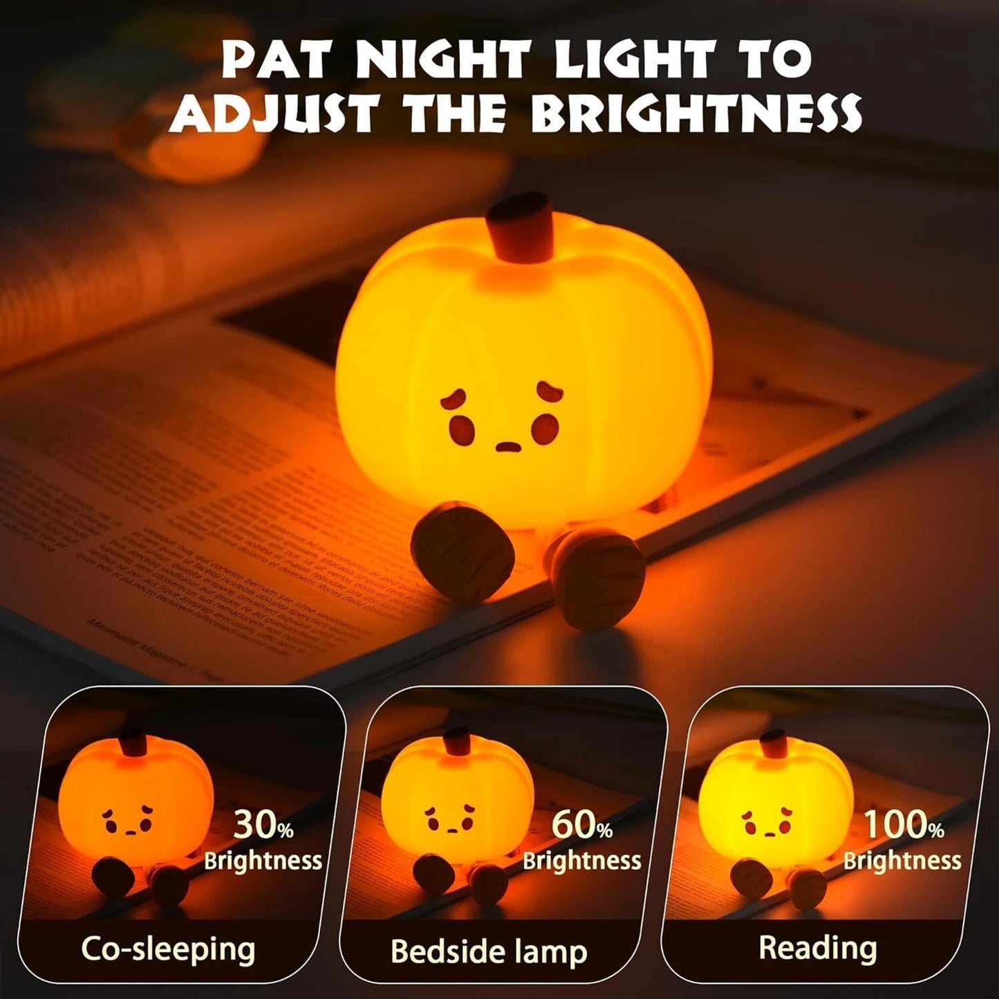 Cute Pumpkin Rechargeable LED Night Light