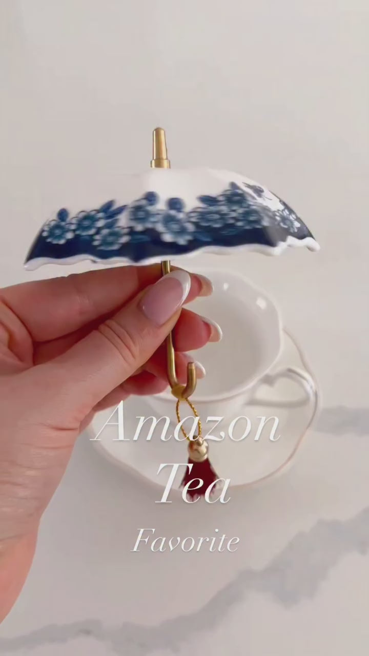 Ceramic Umbrella Tea Strainer Set